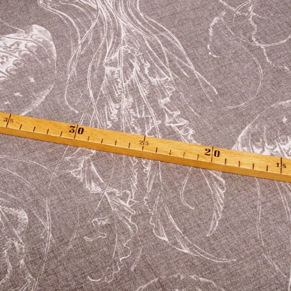 Deko Canvas MESTRAL Medusa hellgrau - 140 cm Baumwolle - made in Spain