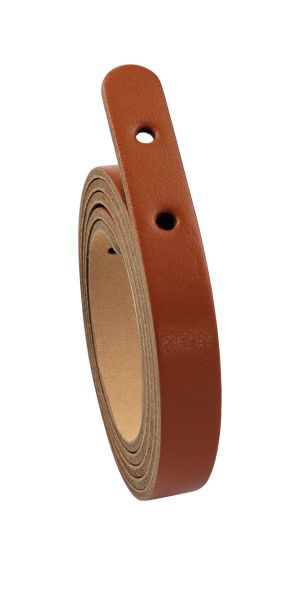 Miyako langer Taschengriff aus Leder braun 125x1,5cm + 4 Chicago Schrauben zur Nieten Befestigung