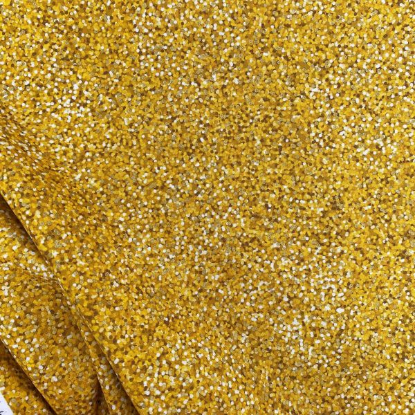 Baumwolle mit Metallic Print gelb gold Glitter Konfetti - Lewis & Irene DISCO!