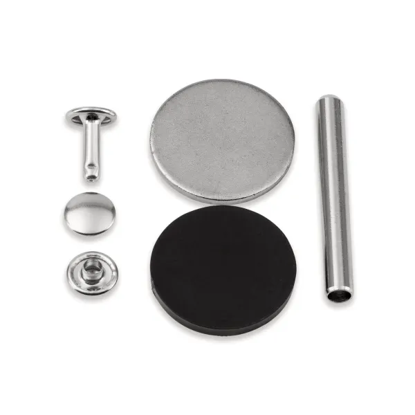 12 Hohlnieten silber Gr. L - Ø9mm x 6-9mm ohne Werkzeug - für Vario Creative Tool
