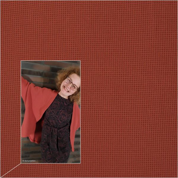 Waffelstrick mit schöner Struktur terracotta – Oslo von Swafing