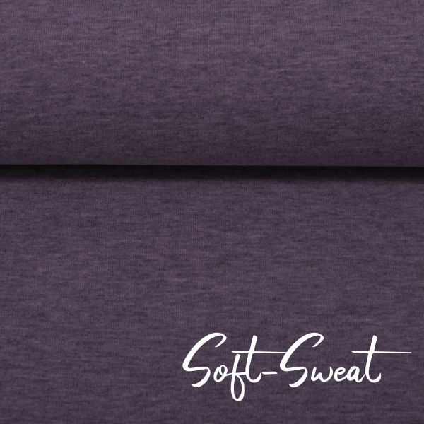 Soft Sweat uni violett meliert - HEIKE Melange von Swafing