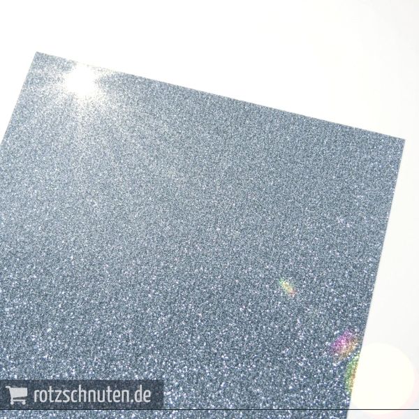 Flexfolie für Textildruck Glitter schwarz silber A4 - Plotterfolie Plottermarie Glitzer Funkelfolie 360µ