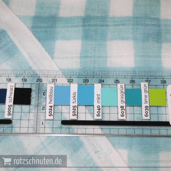 Baumwolle | Double Gauze Michel Miller Karo mint aqua weiß