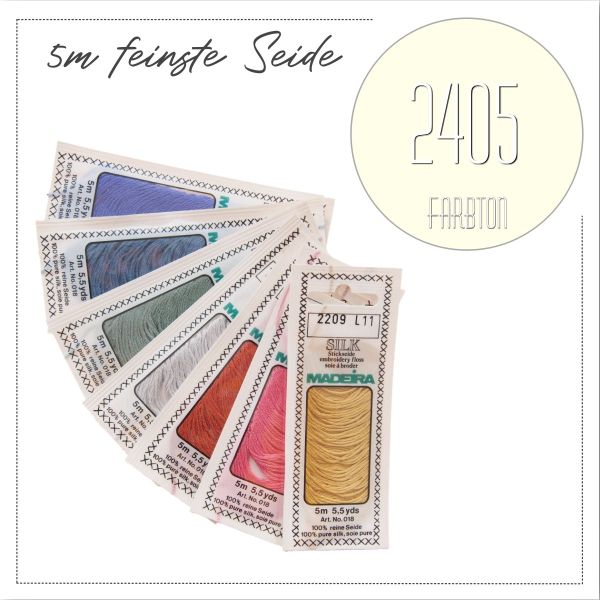 Stickgarn Madeira Silk creme beige 2405 - Sticktwist aus feinster Seide zum Sticken und Applizieren