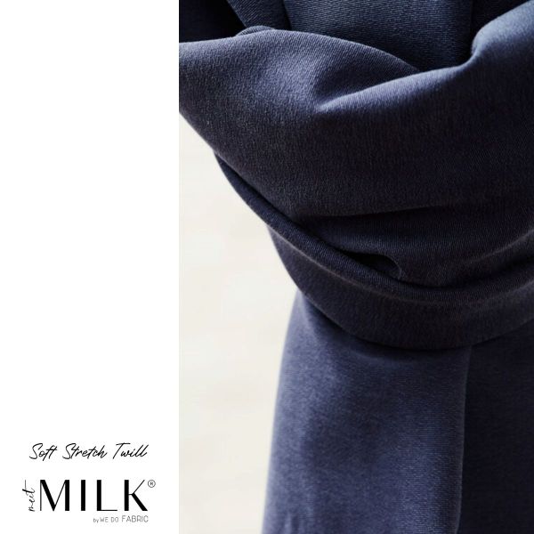 Soft Stretch Twill blueberry dunkelgrau – meetMILK® Köper mit TENCEL™ Lyocell