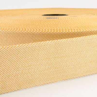 4cm Gurtband Doubleface Streifen gelb weiß - Taschengurt Gürtelband beidseitig nutzbar