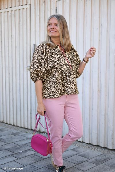 Double Slub Musselin Animal Print Leo braun – Double Gauze Meltem von Swafing