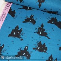 Baumwolle Halloween Spuk-Haus blau – LIL MONSTERS Trick or Treat von Cotton & Steel Baumwolle Halloween Spuk-Haus blau – LIL MONSTERS Trick or Treat von Cotton & Steel