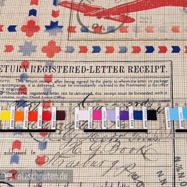 Baumwolle Luftpost Flugzeug – Correspondence in Transit Serie Eclectic Elements von Tim Holtz