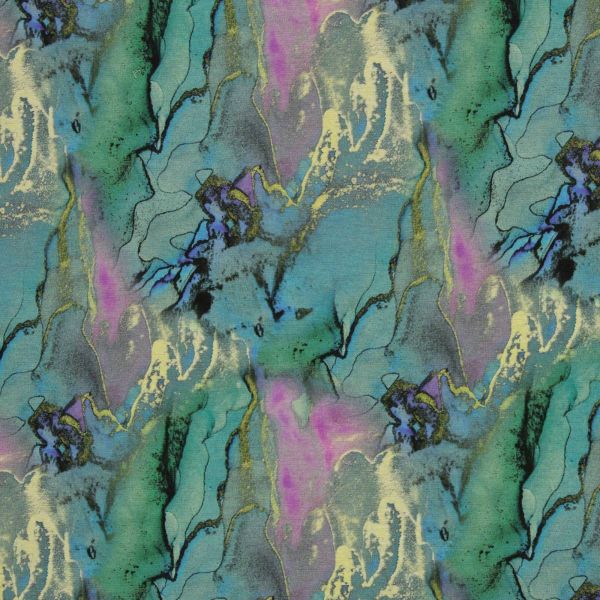 Alpenfleece Marble marmoriert aqua rosa gold – kuschelweicher Babysweat Nicki Wintersweat