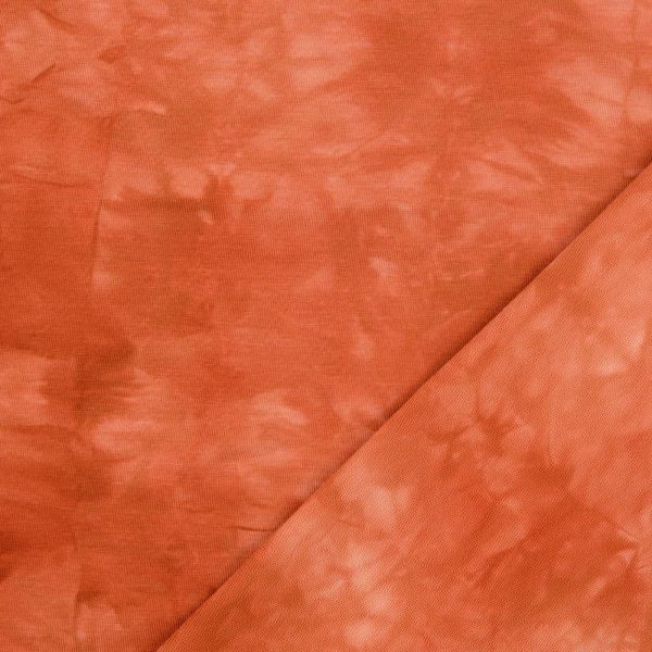 Sweat Batik rost orange - leichter Sommer French Terry rust