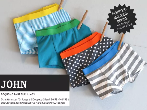 Schnittmuster Kids JOHN • Bequeme Pants für Jungen von Studio Schnittreif • Gr. 86/92-146/152