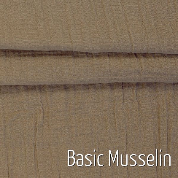 Basic Baumwolle Musselin uni camel beige - Double Gauze Baby Muslin