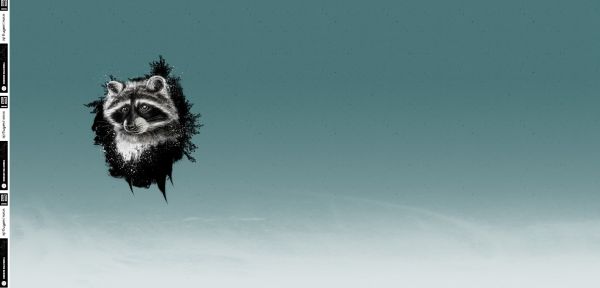 Sweat Waschbär türkis - Wyld Forest von Thorsten Berger – 85cm Panel French Terry