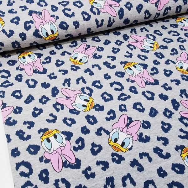 Soft Sweat Daisy Duck Leo Animal Print grau - leicht angerauhter French Terry mit der First Lady aus