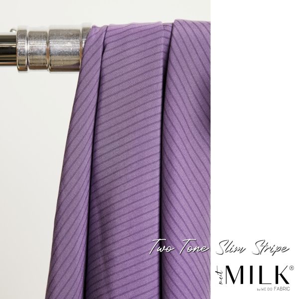 Feine Streifen Ton in Ton flieder – meetMILK® Two Tone Slim Stripe mauve mit TENCEL™ Lyocell