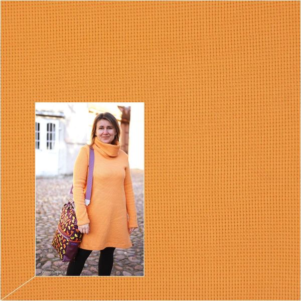 Waffelstrick mit schöner Struktur apricot – Oslo von Swafing