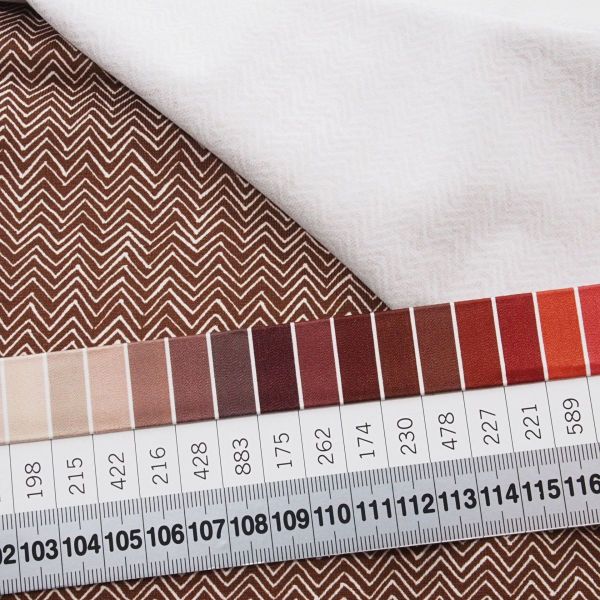 Jersey kleines Zickzack braun – Chevron Serie Autumn Bunny von Swafing