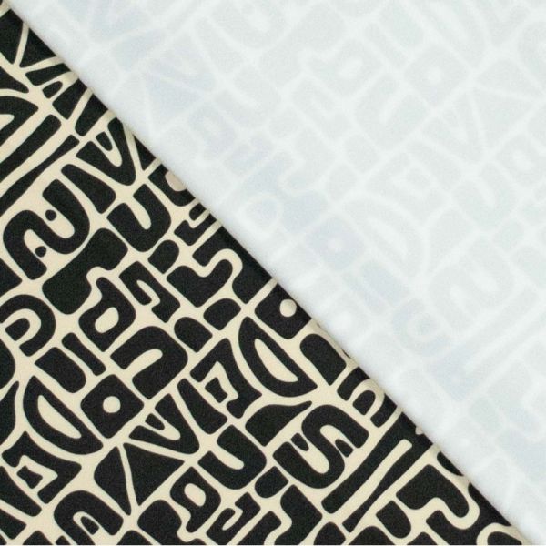 YOGA STRETCH Abstrakt beige - Funktionsjersey für Sportbekleidung geometrische Muster