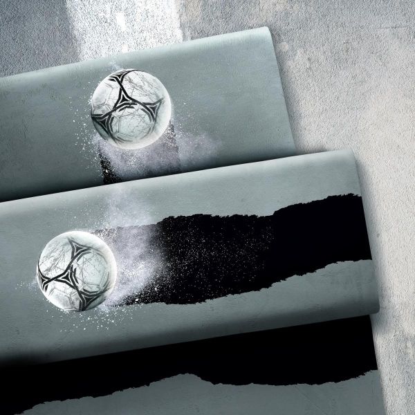 Sweat Fußball grau - Ready to Play von Thorsten Berger – 85cm Panel French Terry