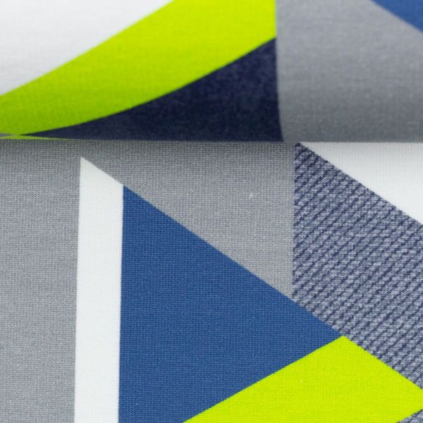 Sweat Streetstyle Kombistoff Geo grau blau neongrün von lycklig – French Terry