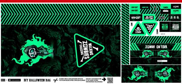 DIY Nähset Halloween Bag von Thorsten Berger - Beutel Schlüsselanhänger Tasche 65x140cm