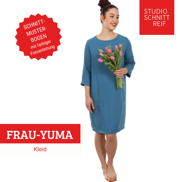Schnittmuster FRAU YUMA • schlichtes Kleid für Webware von Studio Schnittreif • Gr. XS-XXL
