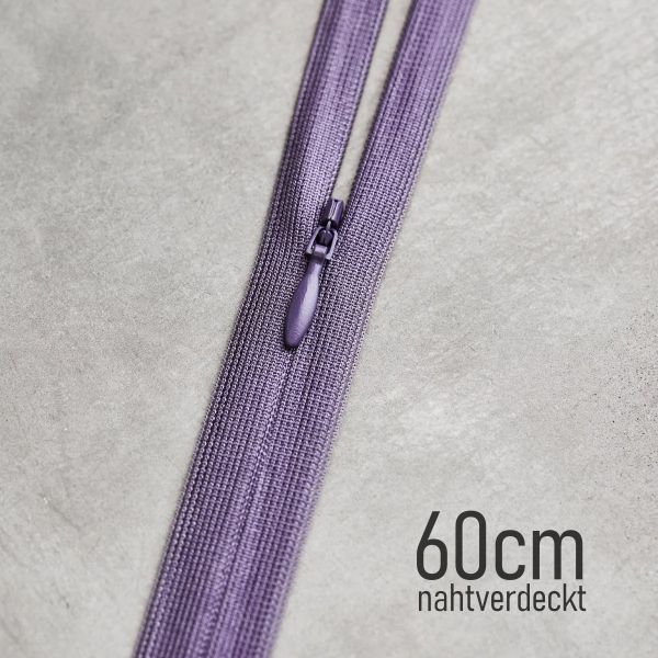 meetMILK Reißverschluss unsichtbar 60cm Mauve – flieder beere YKK