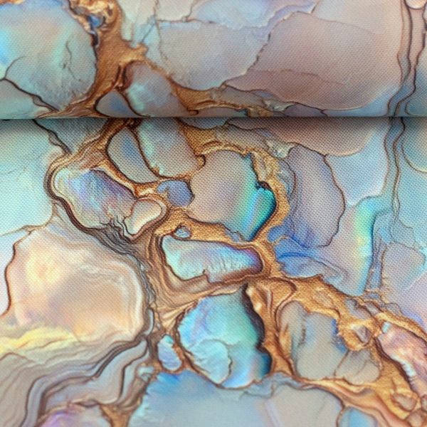 Oxford Gewebe für Taschen - Flowing Bloom - Marmor pastell – Design von Sarah Mariam für Swafing