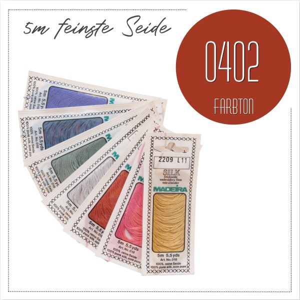 Stickgarn Madeira Silk rost rotbraun 0402 - Sticktwist aus feinster Seide zum Sticken und Applizieren
