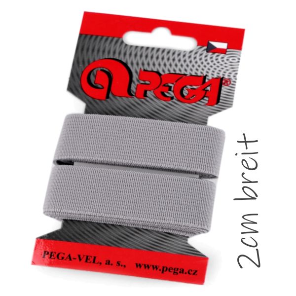 1,5m Gummiband grau - 2cm breit