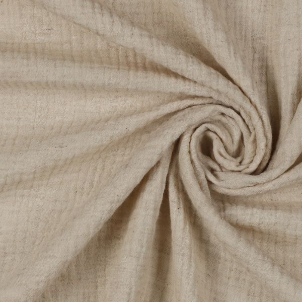 Baumwolle Leinen Musselin natur beige – Double Gauze Linen sand