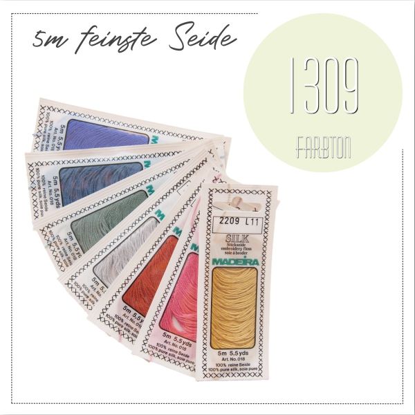 Stickgarn Madeira Silk helles lindgrün 1309 - Sticktwist aus feinster Seide zum Sticken und Applizieren