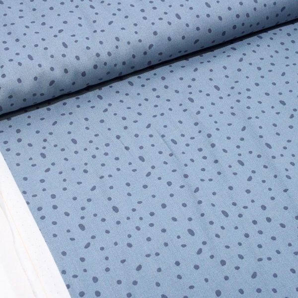 Baumwolle Punkte Schneeflocken graublau - Little Red by Meags & Me
