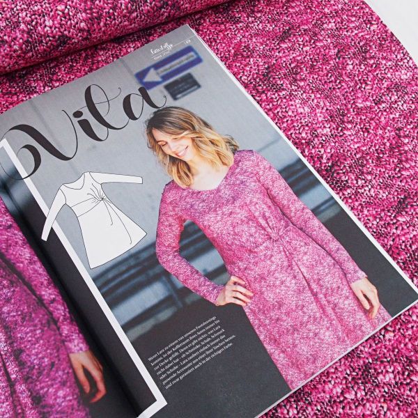 Modal Jersey Strickoptik beere – gestrickt von Tante Gisi für Lillestoff Magazin