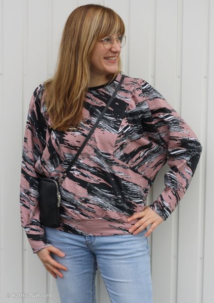 Sweat abstraktes Scratch Muster altrosa - French Terry Sandro von Swafing