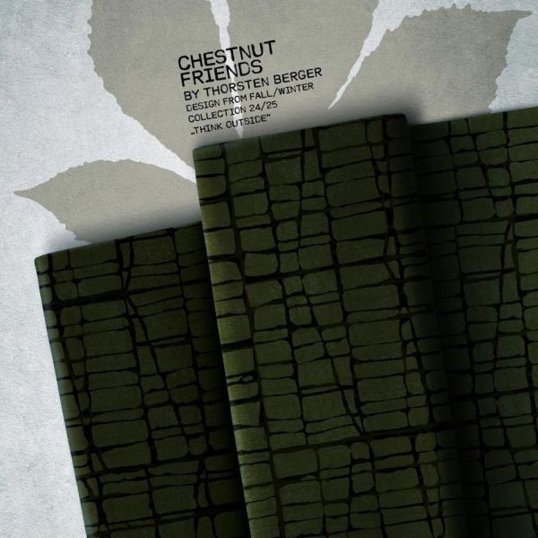 Sweat mit Struktur Druck dunkelgrün - Chestnut Friends Kombi French Terry by Thorsten Berger