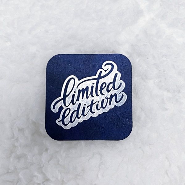 Aufnäher Label - LIMITED EDITION blau - für einzigartige Nähprojekte, Strickwerke & Gebastelte