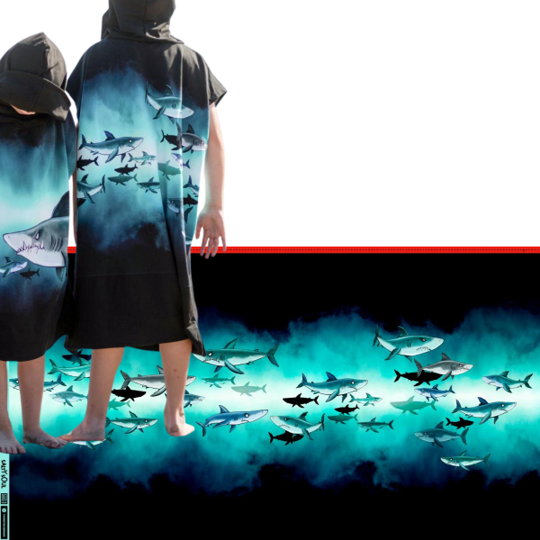 French Terry Shark Tank - Haifische - Salty Soul by Thorsten Berger - 85cm Panel