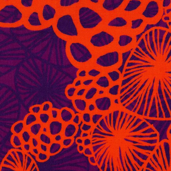 luftig leichte Viskose Kleiderstoff orange lila - Coral Cluster by Thorsten Berger von Swafing