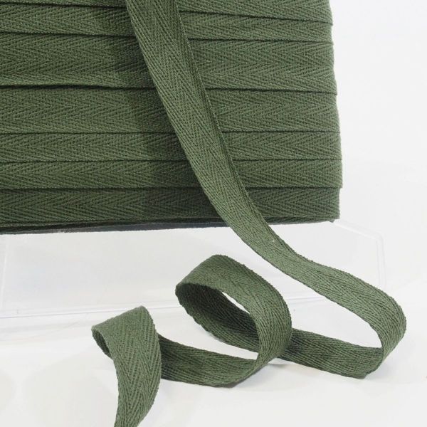 Twill Tape Köperband oliv grün 2cm breit – Nahtband Einfassband Saumband Gurtband-Copy