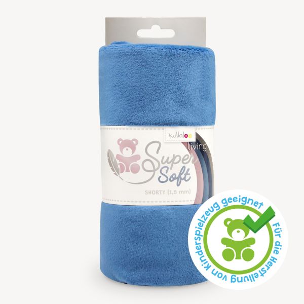 Kullaloo Plüsch SuperSoft Shorty rauchblau - Silky Minky Kuschel Nicki 100x75cm