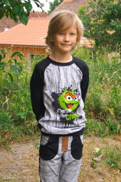 Baumwolljersey Oskar aus der Mülltonne Sesamstraße – 80cm Rapport