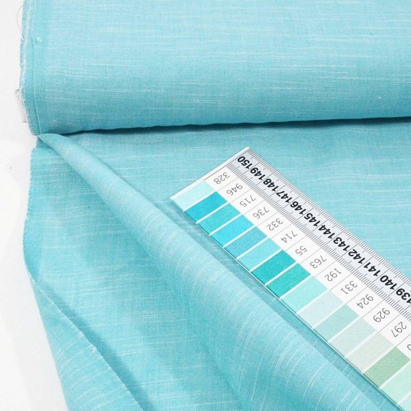 Baumwolle Leinen Look mint türkis – Karma Cottons Surf by Free Spirit