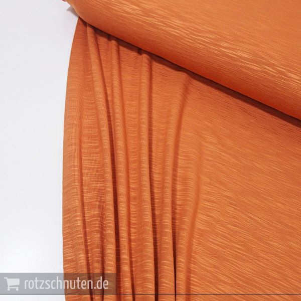 Viskose Jersey uni terracotta hellbraun – MILENA Flamé Slub Struktur