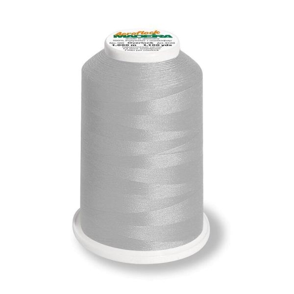 Aeroflock 100 hellgrau - 1000m Bauschgarn von Madeira - Overlock Garn