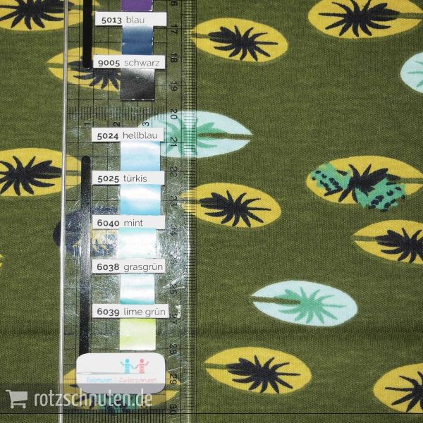 Bio Jersey Interlock BIRCH Swan Lake – Seerosen Teich grün – FROG PAD MOSS KNIT
