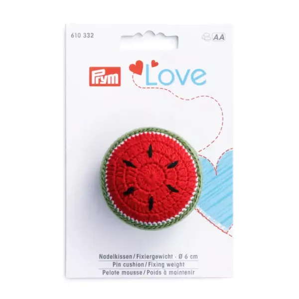 Prym Love Fixiergewicht & Nadelkissen – 2-in-1 Früchtchen für deinen Nähtisch