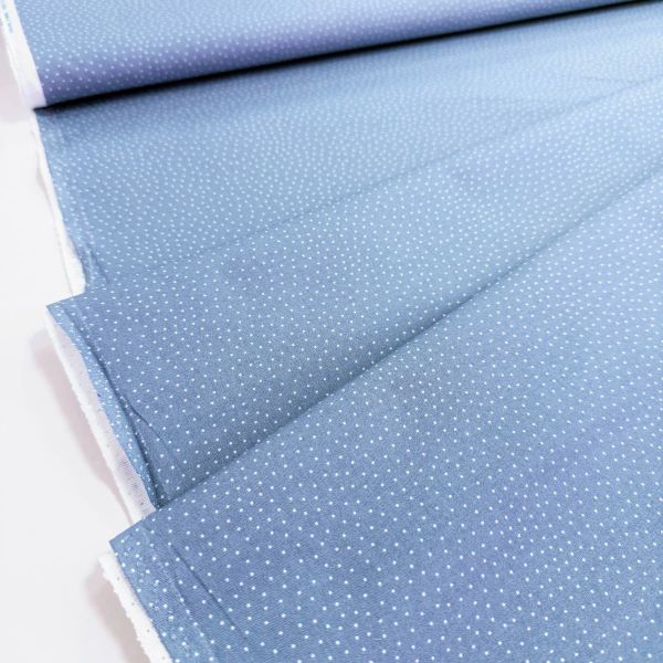 Baumwolle kleine Punkte helles blau - Serie Fehmarn von Westfalenstoffe